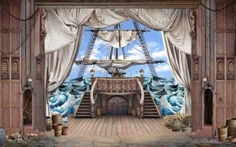 Piratenschiff, Bühnenbildmodell aus der Operette "Die Piraten von Penzance"