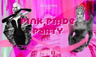 Plakatsujet für die Pink Pride Party vor der Volksoper